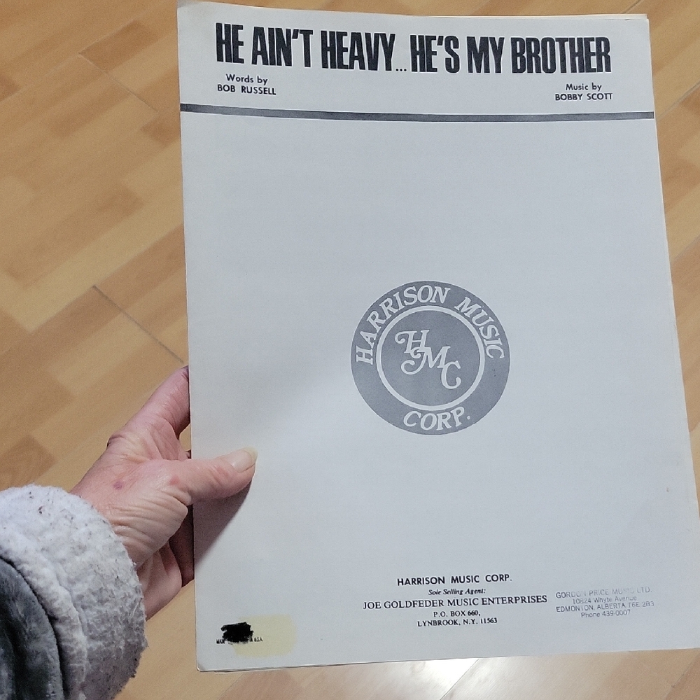 He Ain't Heavy...He's My Brother Sheet Music